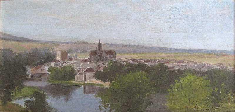 Adrien Lavieille Vue de Moret-sur-Loing Spain oil painting art